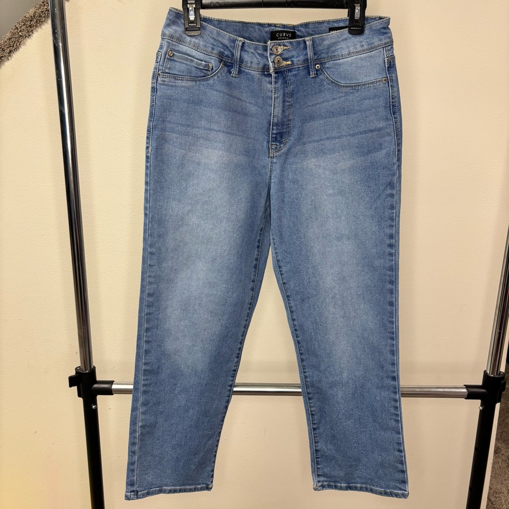 Curve Appeal High-Rise Straight‎ Ankle Women's Blue Jeans 10/30